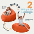 thumbnail image 4 of Jaxx Cocoon 4 Foot Bean Bag Chair and Crash Pad, Mandarin, 4 of 10