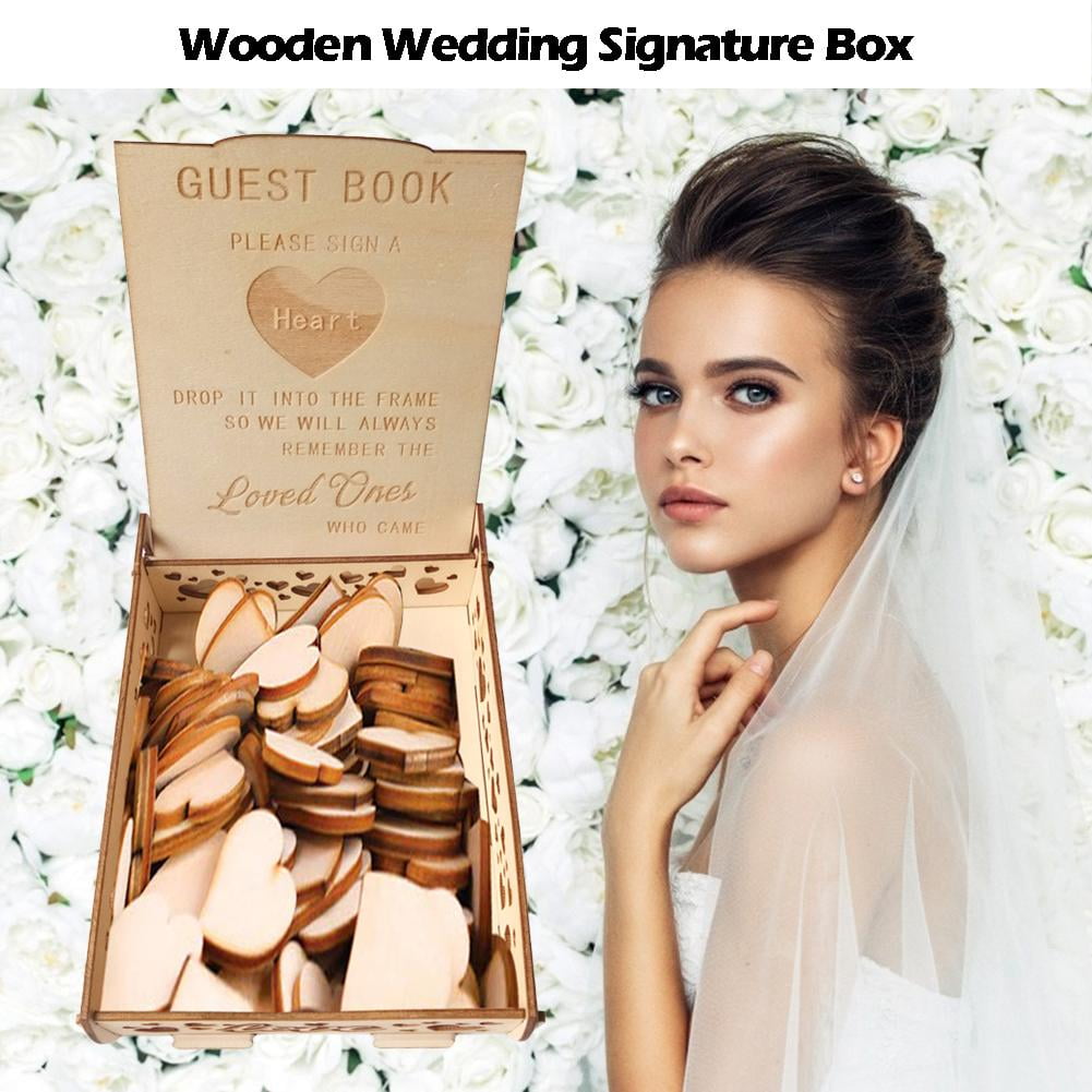 Buy Unique Wedding Signature Hearts Drop Box Romantic Guest Book