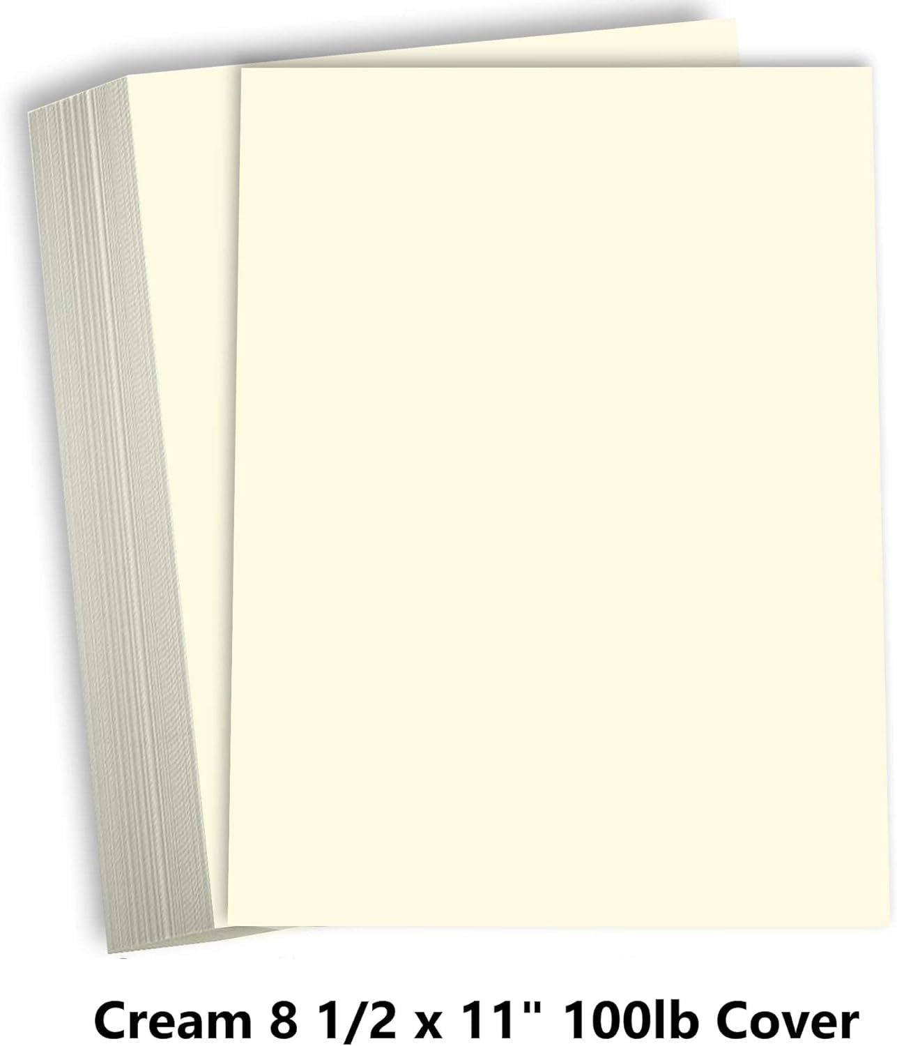 Hamilco Cream Colored Cardstock Thick Paper - 8 1/2 x 11" Heavy Weight 100 lb Cover Card Stock for Printer - 100 Pack