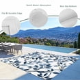 thumbnail image 3 of Navy Blue Botanical Outdoor Rug 3x5 Ft - Reversible Patio Rug Outdoor Camping Rugs, Summer Spring Leaves Washable Indoor Outdoor Area Rugs, Non-Slip Outdoor Carpet Runner for Deck/Porch, 3 of 8