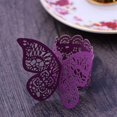 thumbnail image 5 of 50pcs 3d Butterfly Napkin Rings Paper Napkin Rings Table Decoration For Wedding, Dinner, Banquet Purple, 5 of 5