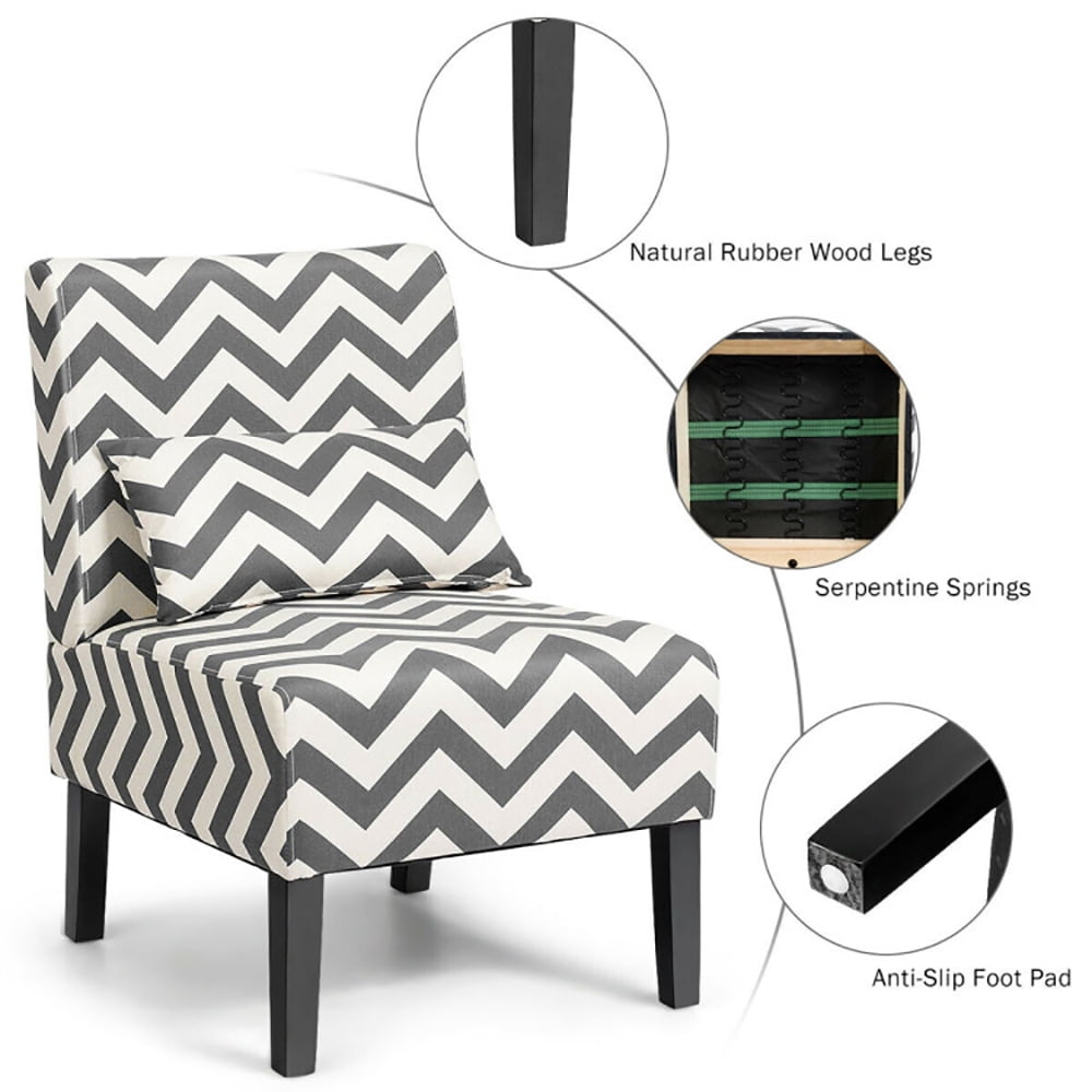 Finihen Armless Accent Living Room Chairs, Modern Side Chair, Accent Armless Single Sofa with Lumbar Pillow for Home and Office, Gray Finihen Armless Accent Living Room Chairs, Modern Side Chair, Accent Armless Single Sofa with Lumbar Pillow for Home and Office, Gray