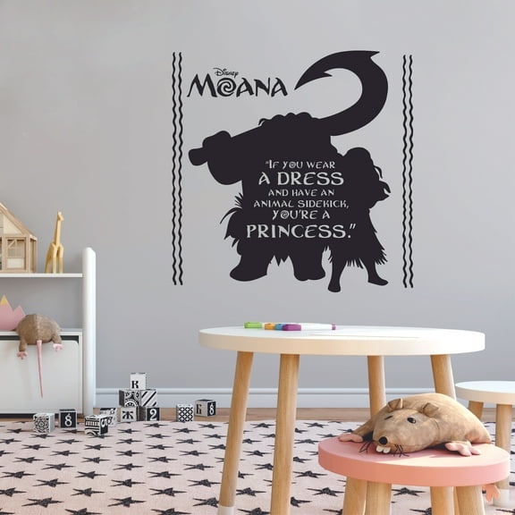 If You Wear A Dress And HAve An Animal Sidekick Maui Quote Disney Moana Vinyl Wall Art Sticker Wall Decal Home Decoration Girl Boy Room Wall Decor Kinder Nursery Kids Children Room Size (10x10 inch)