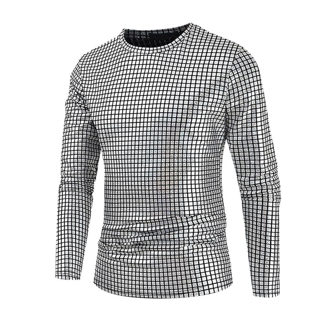 Chemises pour Hommes Mode Homme Décontractée Couleur Unie Manches Longues Col Rond Blouses Chemises