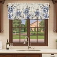 thumbnail image 6 of Purple Blue Flower Curtain Valances for Windows, Kitchen Valance Window Treatments Panel 2 Pack, Farmhouse Botanical Floral Butterfly Rod Pocket Short Curtains for Bathroom Bedroom 42 x 18 Inch, 6 of 8