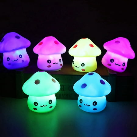 

Mairbeon Night Light Fantastic Cute Vinyl Mushroom LED Light for Desk Decor