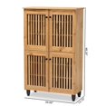 thumbnail image 2 of Baxton Studio Chêne Fernanda Bois Fini 4 Portes Armoire de Rangement de Chaussures, 2 of 10