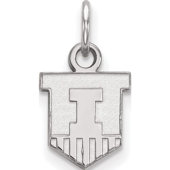 Sterling Silver Rh-Plated Logoart University Of Illinois Xs Pendant (15 X 9) Made In United States ss043uil