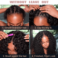 thumbnail image 2 of V Part Wigs Human Hair Wigs Deep Wave For Black Women Deep Curly Wig Upgrade U Part Wigs 10A, 2 of 7