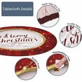 thumbnail image 3 of Merry Christmas Round Fitted Tablecloth Happy New Year Snowflake Red Tablecloth Waterproof Oilcloth Table Cover for 40"-44", 3 of 4