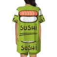 thumbnail image 3 of Naloa Fresh Sushi Women's Short-Sleeved Pajama Set, Loungewear, Summer pajamas, Breathable Cozy - Small, 3 of 9