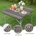 thumbnail image 4 of Black Geometric Diamond Pattern Square Fitted Tablecloth with Elastic Edge,Square Table Cover,Washable Elastic Table Cover for Home Kitchen Party Decor 36"x36", 4 of 6