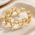 thumbnail image 4 of Anillo ajustable con apertura para mujer, chapado en oro, diseño de corazón hueco, banda para el dedo, regalo de joyería, 4 of 8