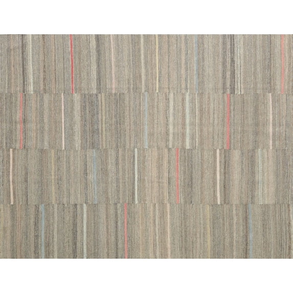 Ahgly Company Indoor Rectangle Contemporary Tan Brown Abstract Area Rugs, 8' x 12'