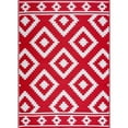 thumbnail image 3 of Playa Rug Reversible Indoor/Outdoor 100% Recycled Plastic Floor Mat/Rug - Weather, Water, Stain, Fade and UV Resistant - Milan- Red & White (8'x10'), 3 of 6