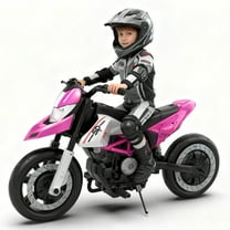 Xuanlur 24V 9AH Electric Motorbike, 9 mph & 110lb Max, 200W Ride on Motorcycle for Big Kids w/EVA Tires, LED Lights & Power Display, 2 Speed, Bluetooth, Music, Electric Motorcycle for Ages 6 , Pink