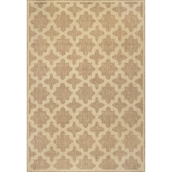 nuLOOM Camryn Herringbone Indoor/Outdoor Area Rug, 6' 7" x 9', Camryn Brown