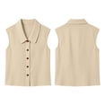 thumbnail image 5 of Cilsoka Women's Sleeveless Button Down Blouse Shirt Solid Basic Collared Tank Top Casual V Neck Tank Tops for Work S-XXL, 5 of 6
