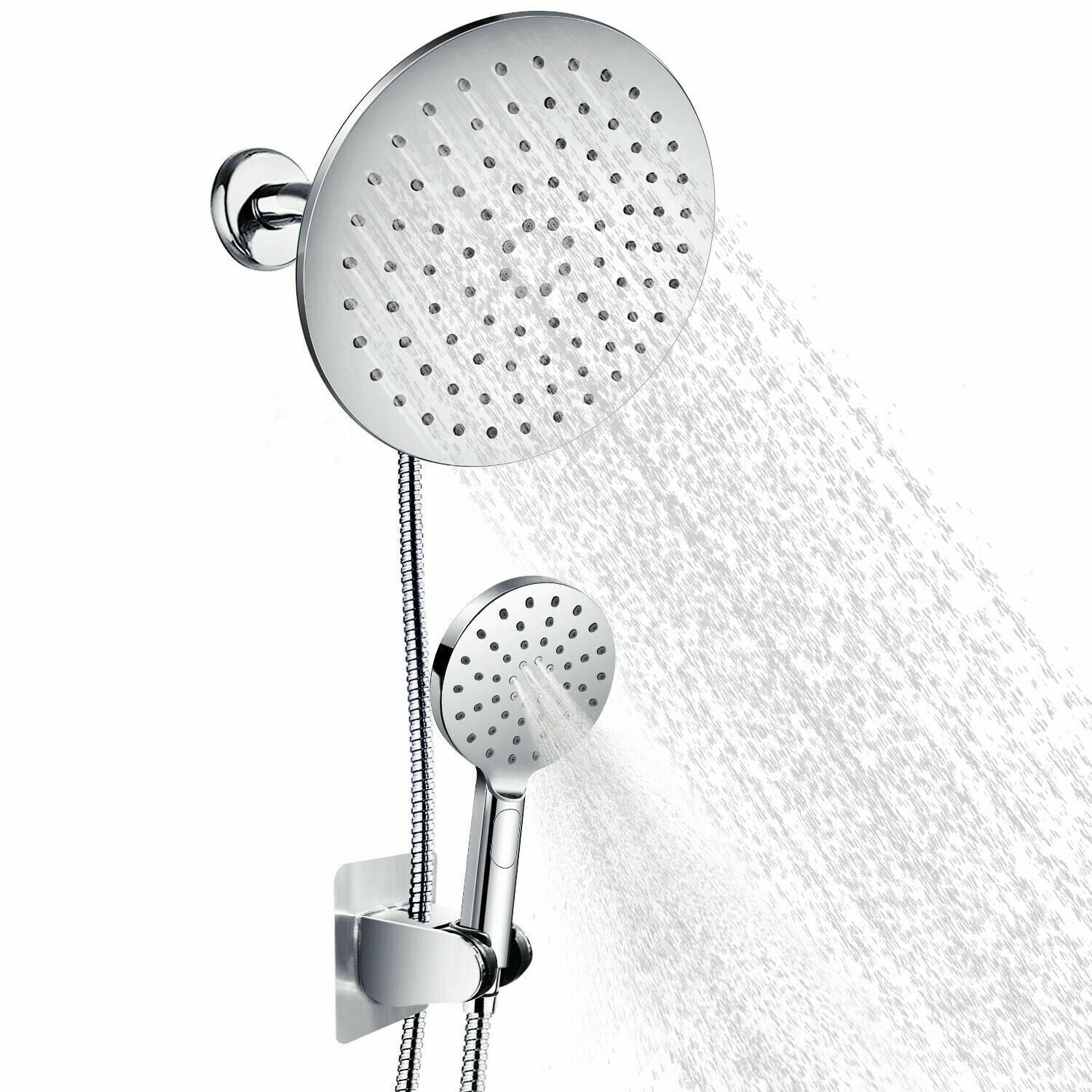 Shower Head With Handheld Spray, Feelso High Pressure 9” Adjustable
