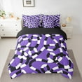 thumbnail image 2 of jejeloiu Abstract Geometric Lines Bedding Comforter Set 7 Pieces,Geometric Theme Full Bedding Set,Black White Purple Fitted Sheet Flat Sheet For Children,Breathable Home Decor Reversible, 2 of 8