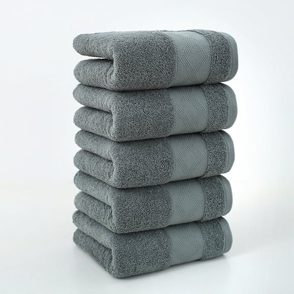 5-Piece Bath Towel Set Soft Absorbent 100% Towels 27.9x13.77 Inches Dark Gray,Gray,Green Spa & Bathroom