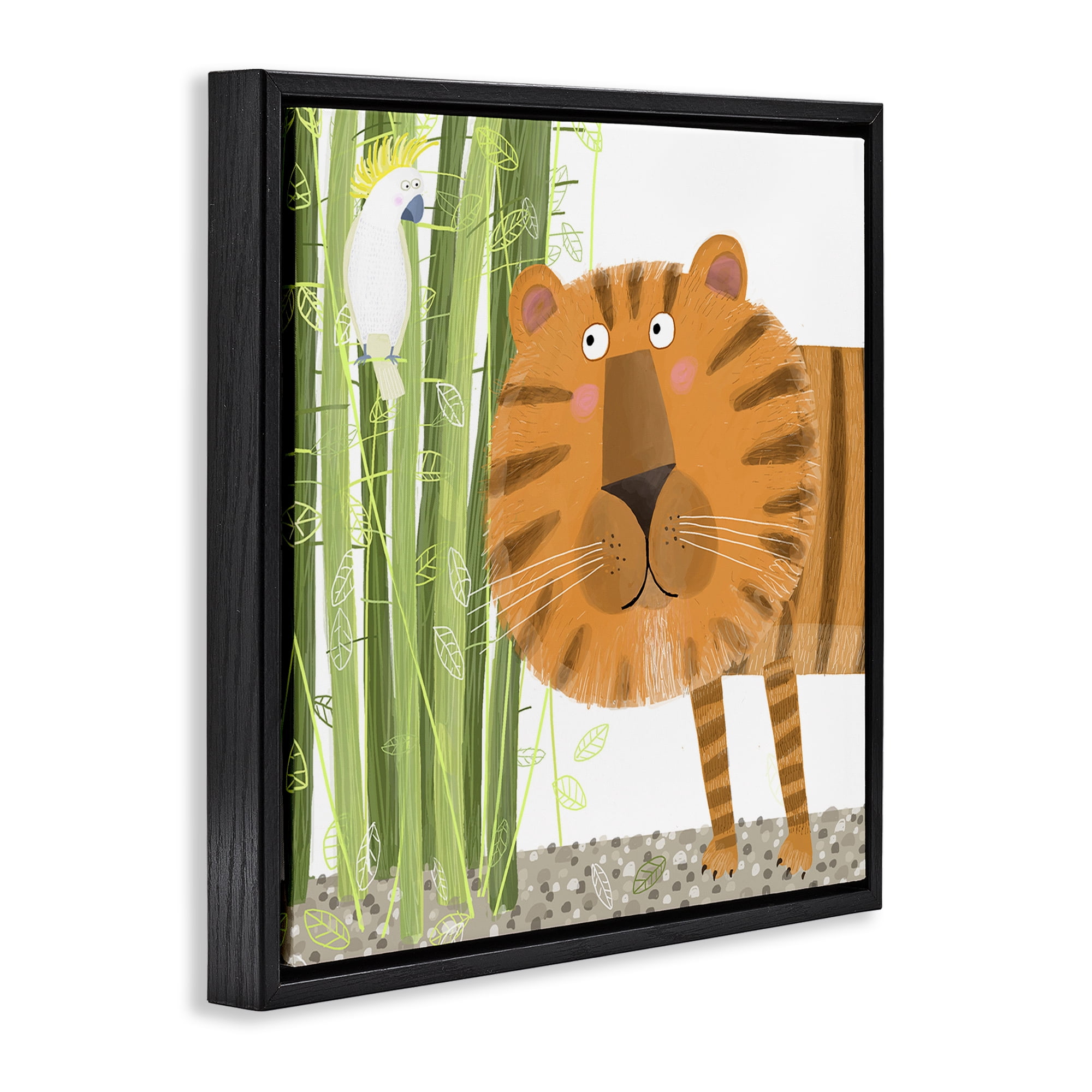 Stupell Industries Bamboo Trees & Tiger Black Framed Floater Canvas Wall Art, design by Carla Daly