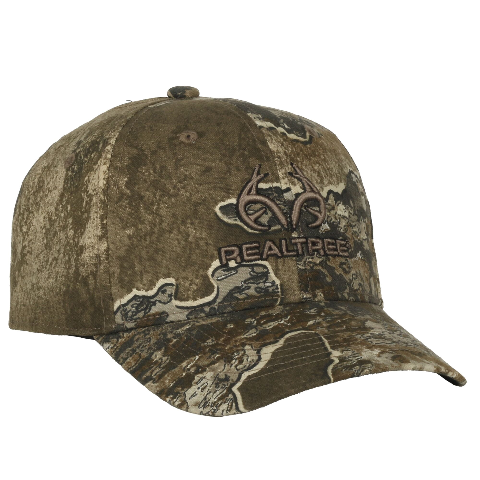Realtree Excape Camo Hunting Hat, Structured, Cotton Men's Cap w/ Tape Closure, One Size, Camo