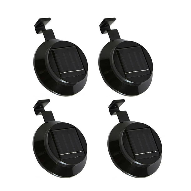 sweethay 4pcs Valla LED Lámpara IP65 Impermeable Luz de pared solar Canalón solar brillante Encendido / apagado automático Lámpara de camino al aire libre Iluminación y accesorios Negro sweethay HA027755-01