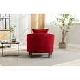 thumbnail image 4 of Modern Accent Chair, Upholstered Arm Chair, Single Sofa Chair with Ottoman Foot Rest, Comfy Armchair for Living Room Bedroom Small Spaces, Office, Red, 4 of 9
