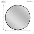 thumbnail image 3 of Round Wall Mounted Mirror Circle Metal Frame Black 20", 3 of 7