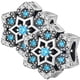 thumbnail image 1 of Charm de plata 925 XmasSnowflake01 2Pzas Plata S925 Chapa Separador Fijo Copo de Nieve Plata/Azul Caja Blanca 4x4cm., 1 of 4