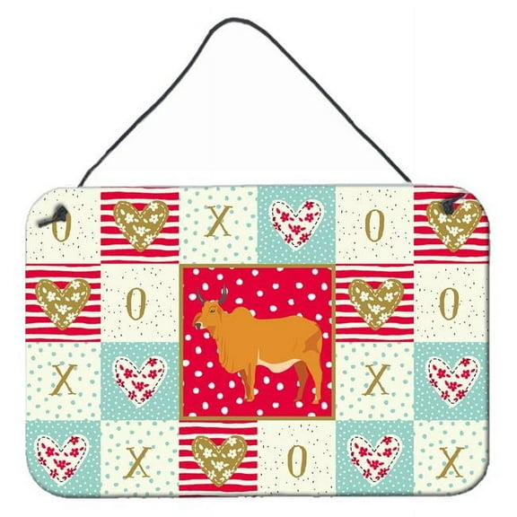 Caroline's Treasures CK5252DS812 Zebu Indicine Cow Love Wall or Door Hanging Prints, 8x12, multicolor