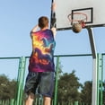 thumbnail image 5 of Xecao Dreamy Night Sky White Horse print basketball shirt for both men and women, a unisex basketball jersey perfect for theme parties-Small, 5 of 6