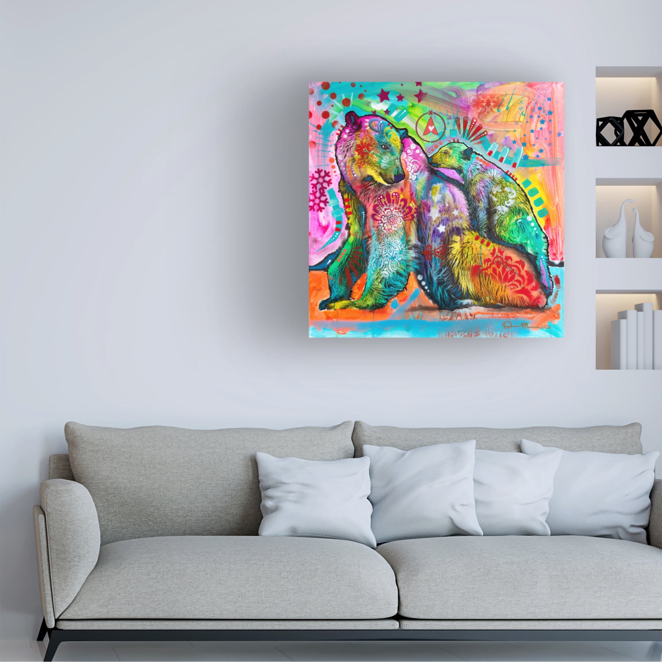 Canvas Wall Art - Dean Russo 'Polar Bears 2' Wall Art for Living Room, Bedroom, or Office Décor by Trademark Fine Art - 24 x 24 Inches
