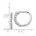 thumbnail image 4 of 14k White Gold Diamond Hinged Hoop Earrings, 4 of 4