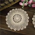 thumbnail image 3 of 7 Inch 4pcs Handmade Round Crochet Cotton Lace Table Placemats Doilies Value Pack, Mix, Beige/White, 3 of 5
