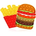 thumbnail image 1 of juguetes sensoriales de burbujas para presionar, de silicona, para aliviar el estrés y la ansiedad, para niños con necesidades especiales de autismo (papas fritas y hamburguesa)., 1 of 5