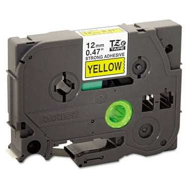 Brother Genuine P-touch TZES631 1/2" Black Print on Yellow Extra Strength Laminated Label Tape