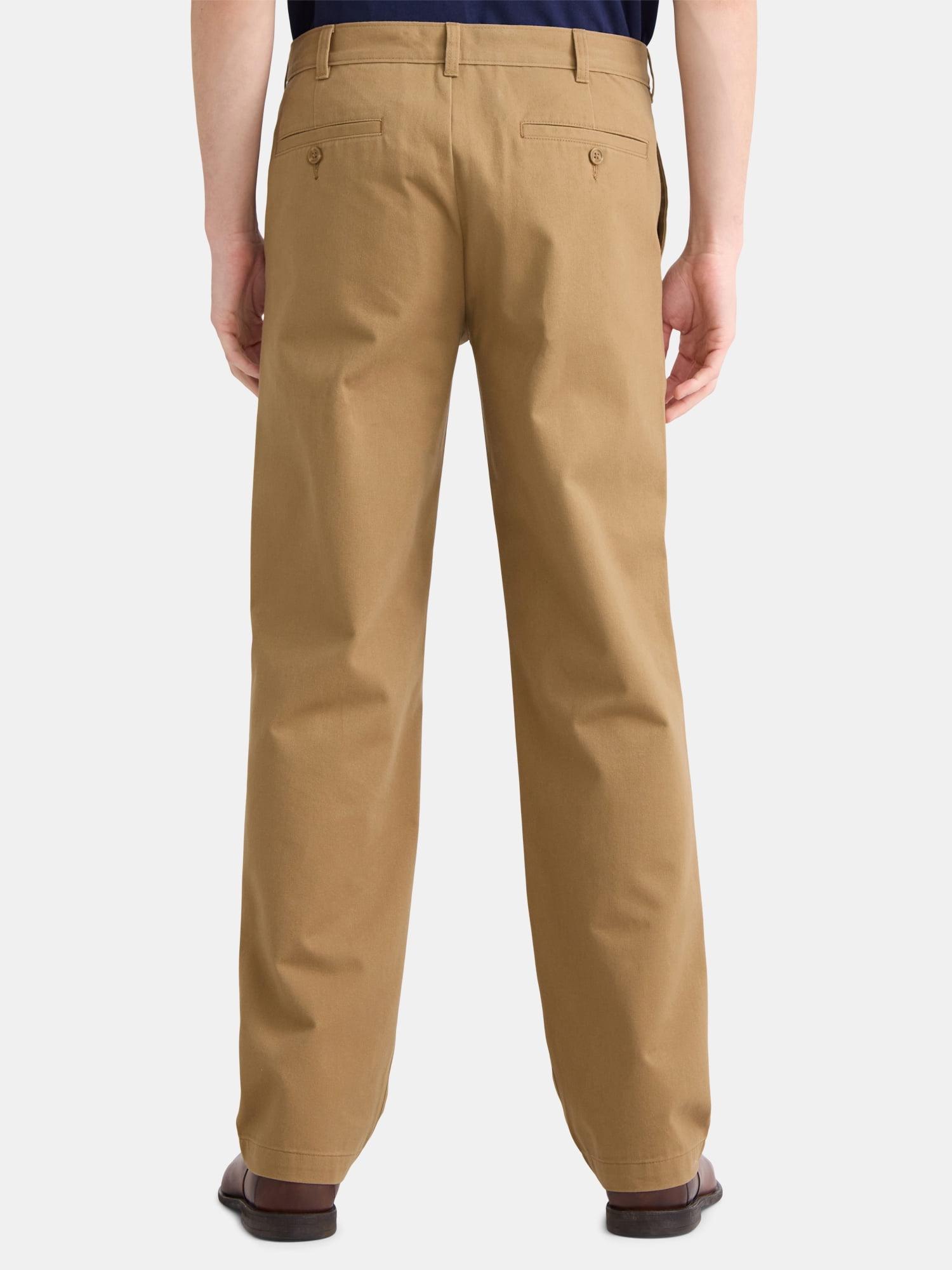George Men's & Big Men's Classic Fit Flat Front Wrinkle Resistant Casual Pants, Waist Sizes 29-56