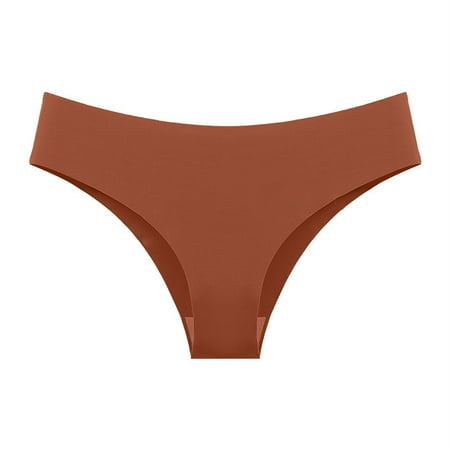Audhol Thongs for Women! European and American Women s Briefs Female Non Pants Female Ice Silk Buttocks Lady Panties Panties for Women orange XL