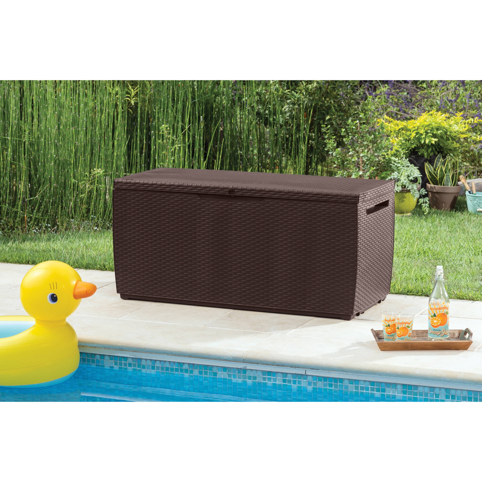 keter capri rattan resin 80 gal outdoor storage plastic deck box espresso brown walmartcom - Garden Storeage Boxes keter capri rattan resin 80 gal outdoor storage plastic deck box espresso brown walmartcom - Garden Storeage Boxes