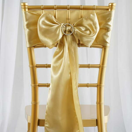 Efavormart 5 PCS SATIN Chair Sashes Tie Bows for Wedding Events Banquet Decor Chair Bow Sash Party Decoration Supplies  6 x106