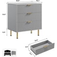 thumbnail image 2 of Gray 3 - cajón cómoda para dormitorio: fluted moderno nightstand con deep cajones, de anchura top, de madera organizer, side mesa para living/hallway/para niños room, 2 of 7