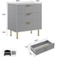 thumbnail image 2 of Gray 3 - cajón cómoda para dormitorio: fluted moderno nightstand con deep cajones, de anchura top, de madera organizer, side mesa para living/hallway/para niños room, 2 of 7