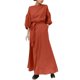 thumbnail image 1 of Gibobby Vestido Causal para Mujer de Verano Elegante vestido de cuello redondo de color sólido con cinturón cruzado de cintura alta(Rojo,G), 1 of 5