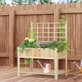 thumbnail image 2 of Outsunny 47'' Wooden Raised Garden Bed with Trellis, Coutryside Style Elevated Planter Box Stand with Open Storage Shelf, Spacious Planting Area for Vegetables, Herbs, Flowers, 2 of 9