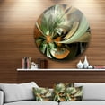 thumbnail image 2 of Designart 'Symmetrical Orange Green Fractal Flower' Floral Metal Circle Wall Art, 2 of 4