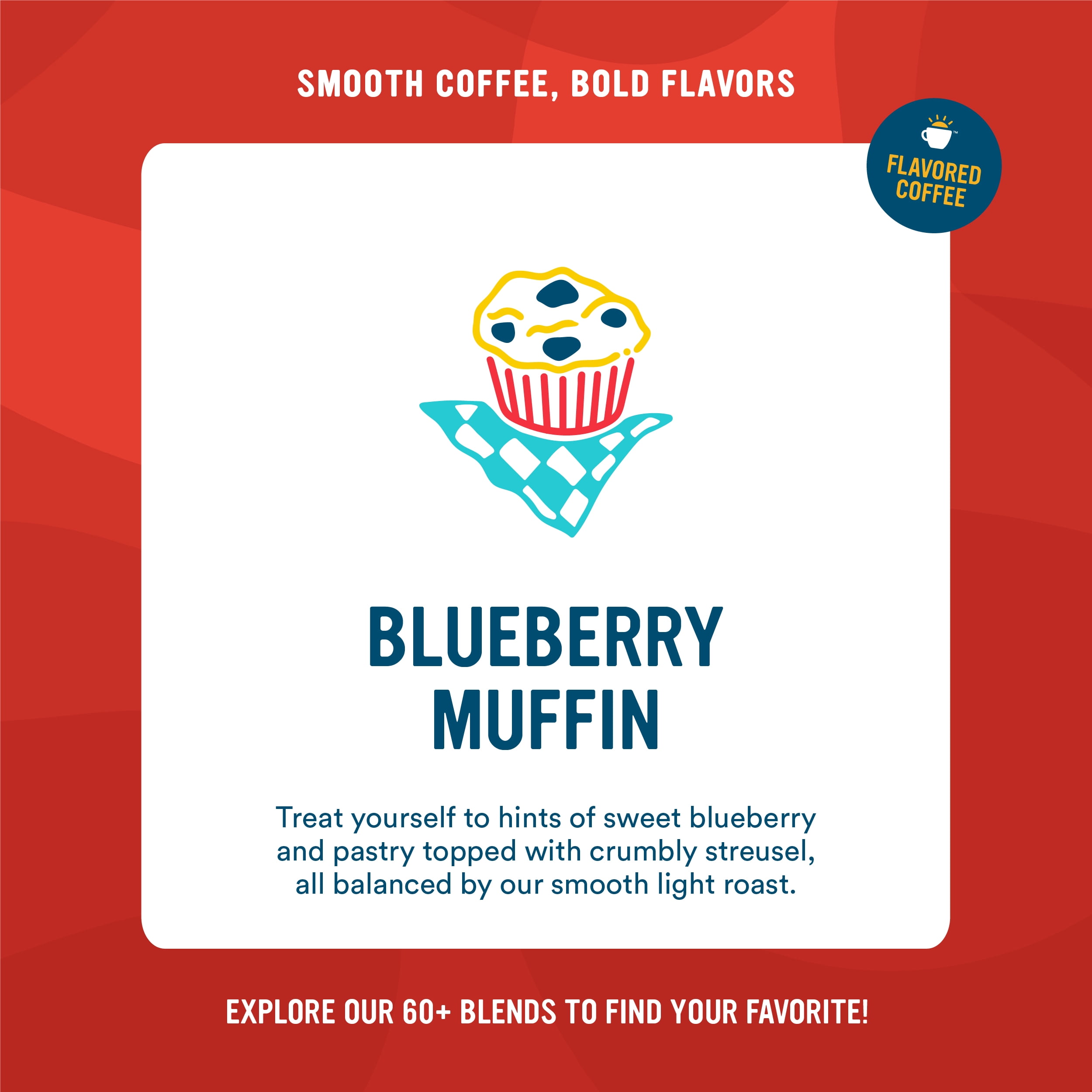 Cameron's Coffee Smooth Blueberry Muffin Flavored Light Roast Ground Arabica Coffee, Berry & Sweet, 12 oz Bag