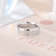 thumbnail image 2 of PAMTIER Mens Womens Stainless Steel Brushed Center Band Ring Dainty Minimalist Matte and Shiny Contrast Wedding Band Silver Size 11, 2 of 4