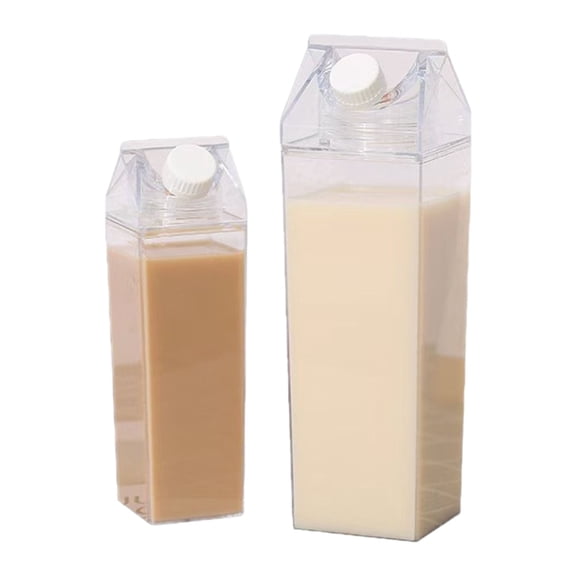 Oversized Square Milk Container 34oz 16oz Leak Proof Silicone Seal Comfortable Grip